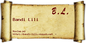 Bandi Lili névjegykártya